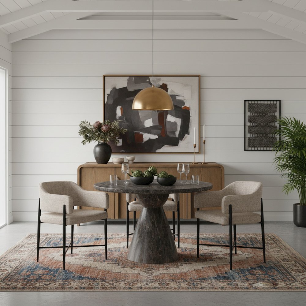 Aquino 43.5" Brown Concrete Indoor/Outdoor Dining Table. Picture 2