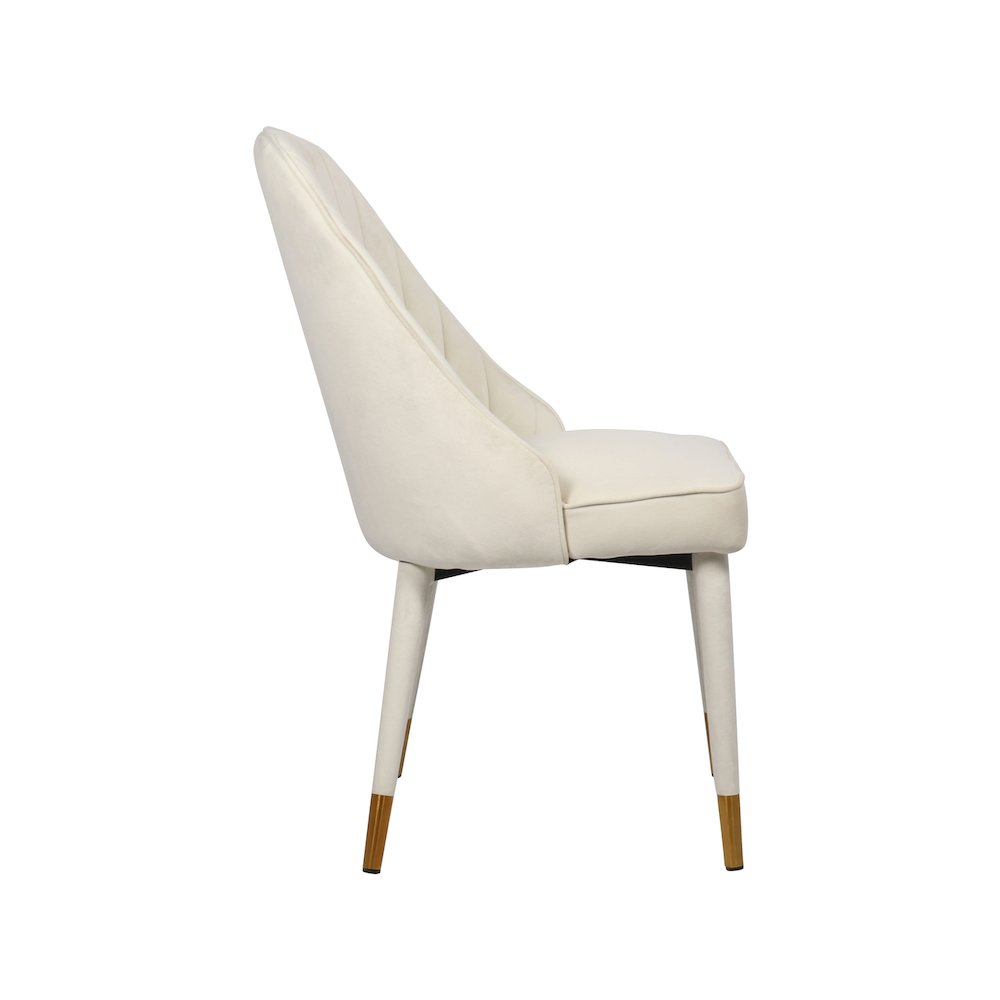 Belle Cream Velvet Dining Chair, Set of 2. Picture 3