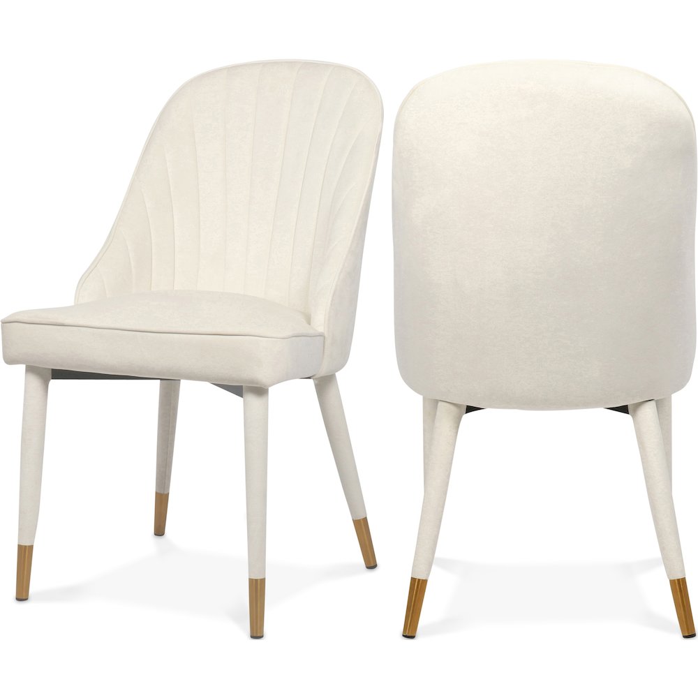 Belle Cream Velvet Dining Chair, Set of 2. Picture 1