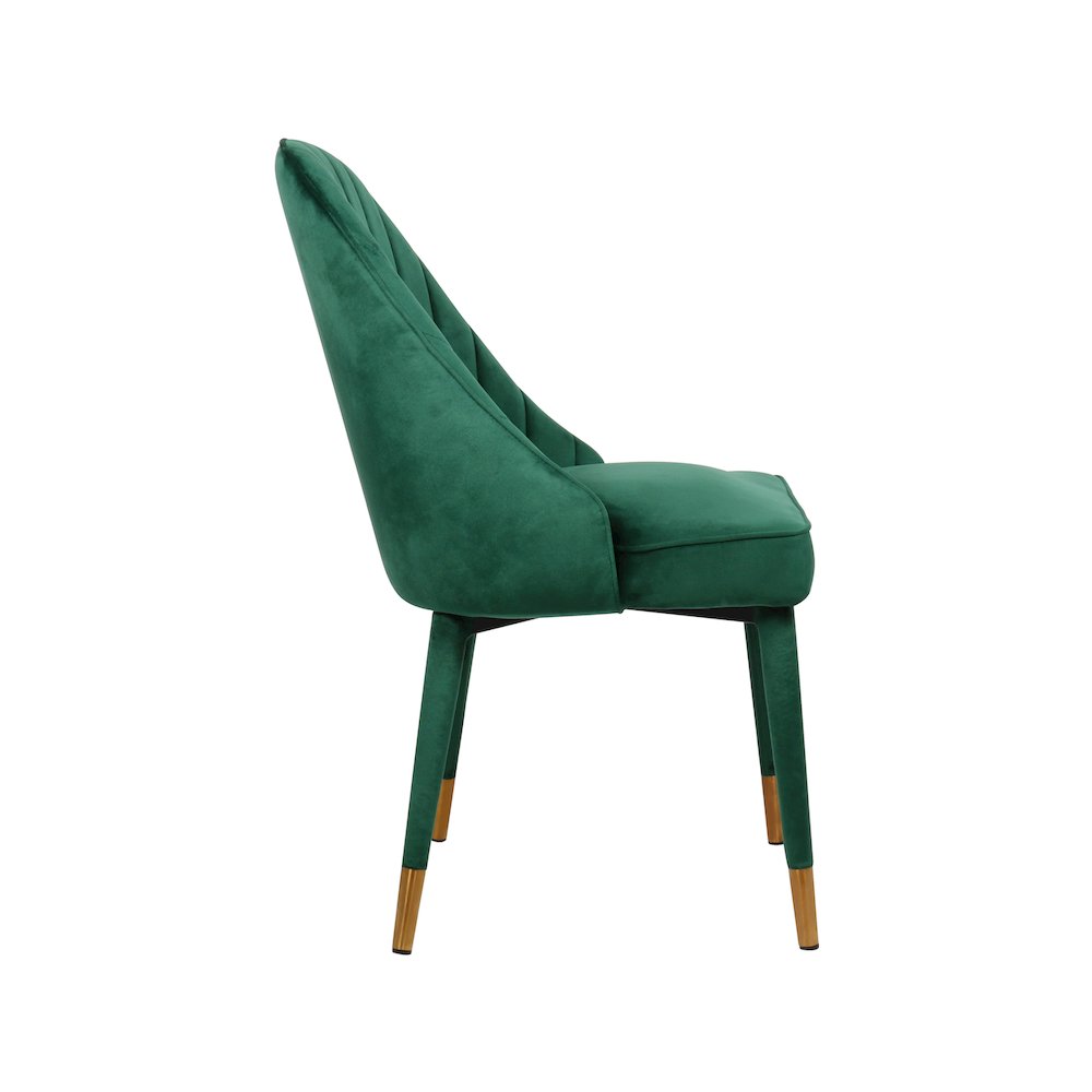 Belle Green Velvet Dining Chair, Set of 2. Picture 3