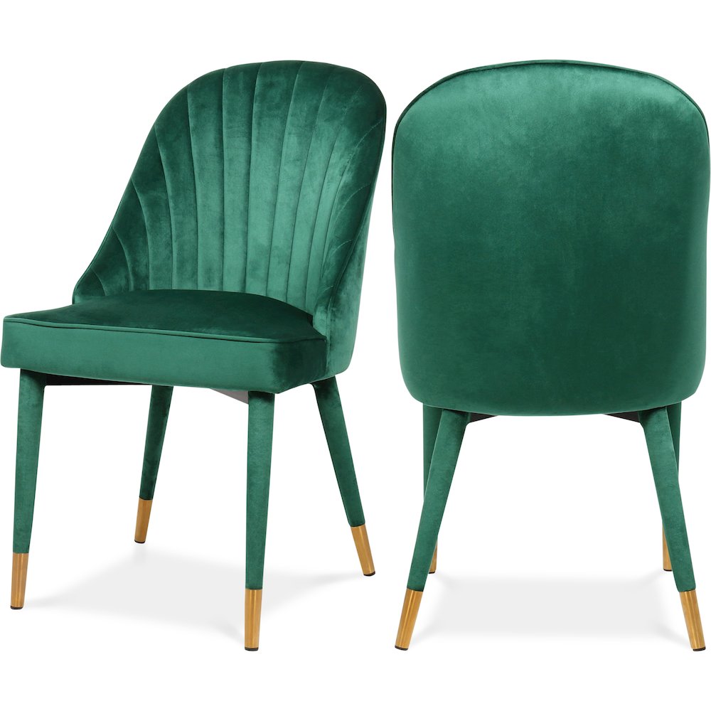 Belle Green Velvet Dining Chair, Set of 2. Picture 1