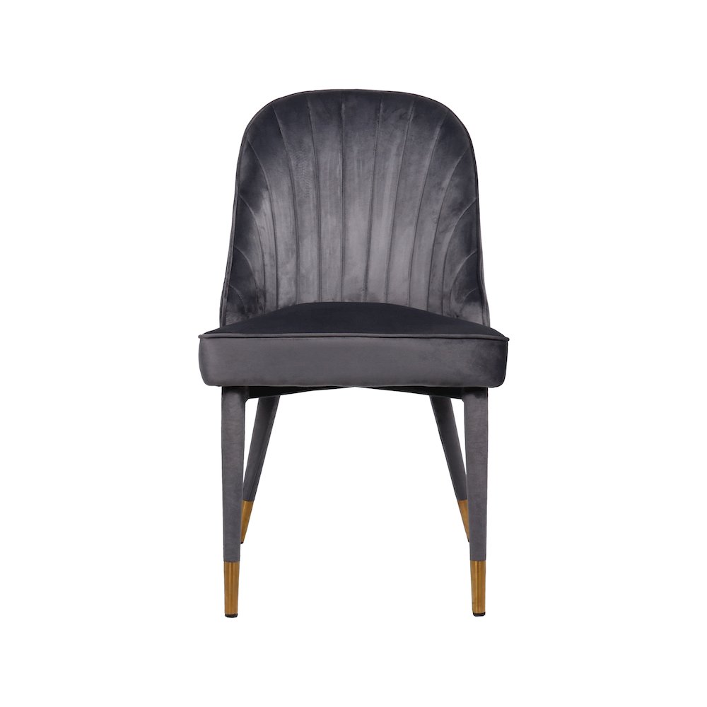 Belle Grey Velvet Dining Chair, Set of 2. Picture 4