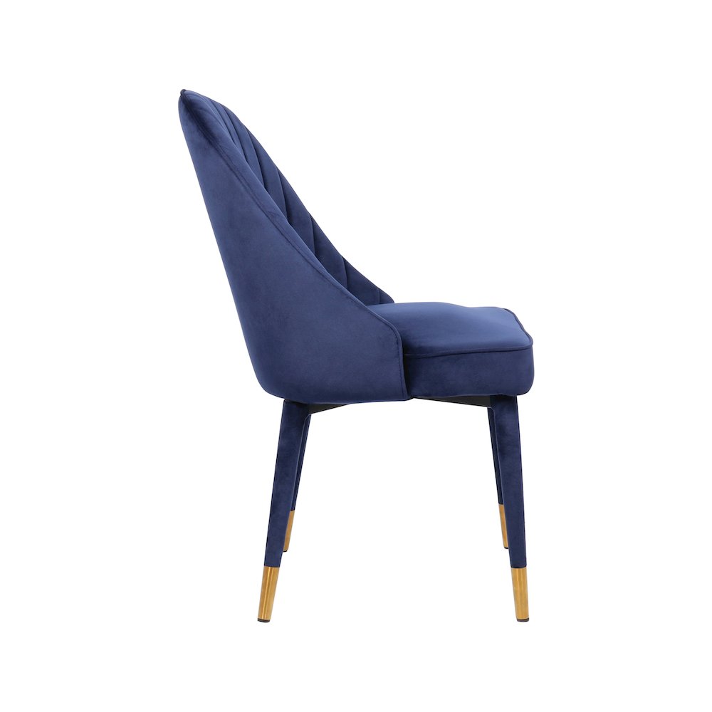Belle Navy Velvet Dining Chair, Set of 2. Picture 3