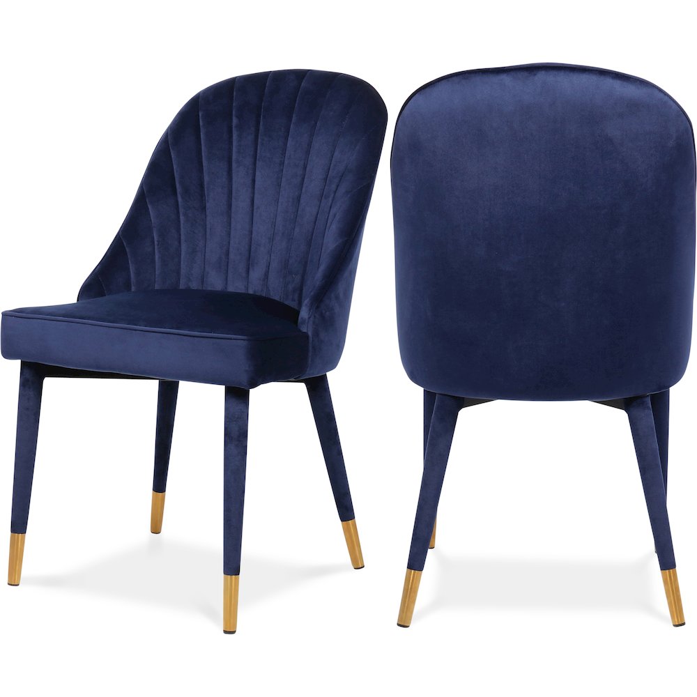 Belle Navy Velvet Dining Chair, Set of 2. Picture 1