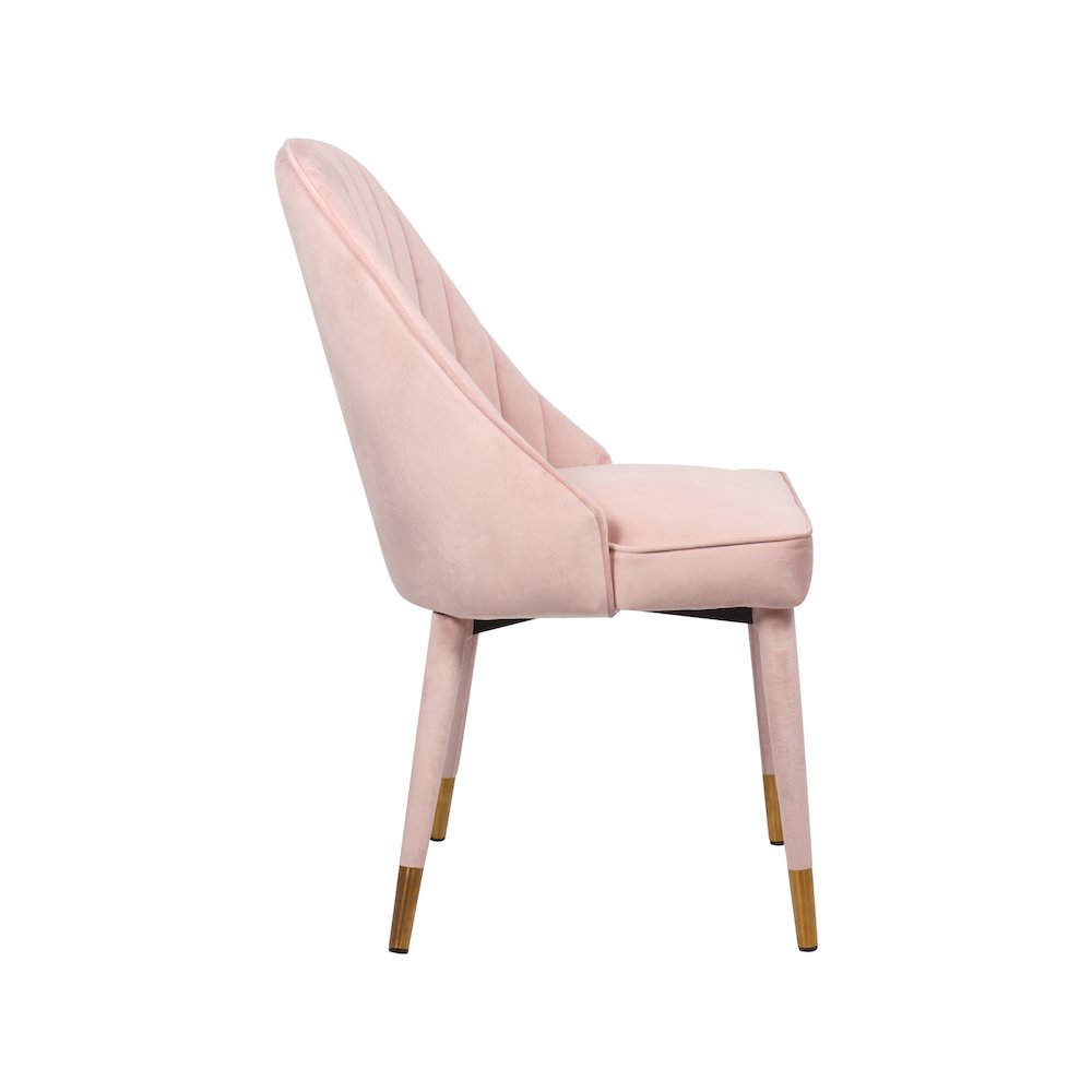 Belle Pink Velvet Dining Chair, Set of 2. Picture 3