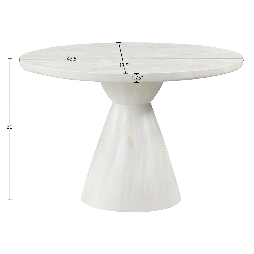Aquino 43.5" White Concrete Indoor/Outdoor Dining Table. Picture 6