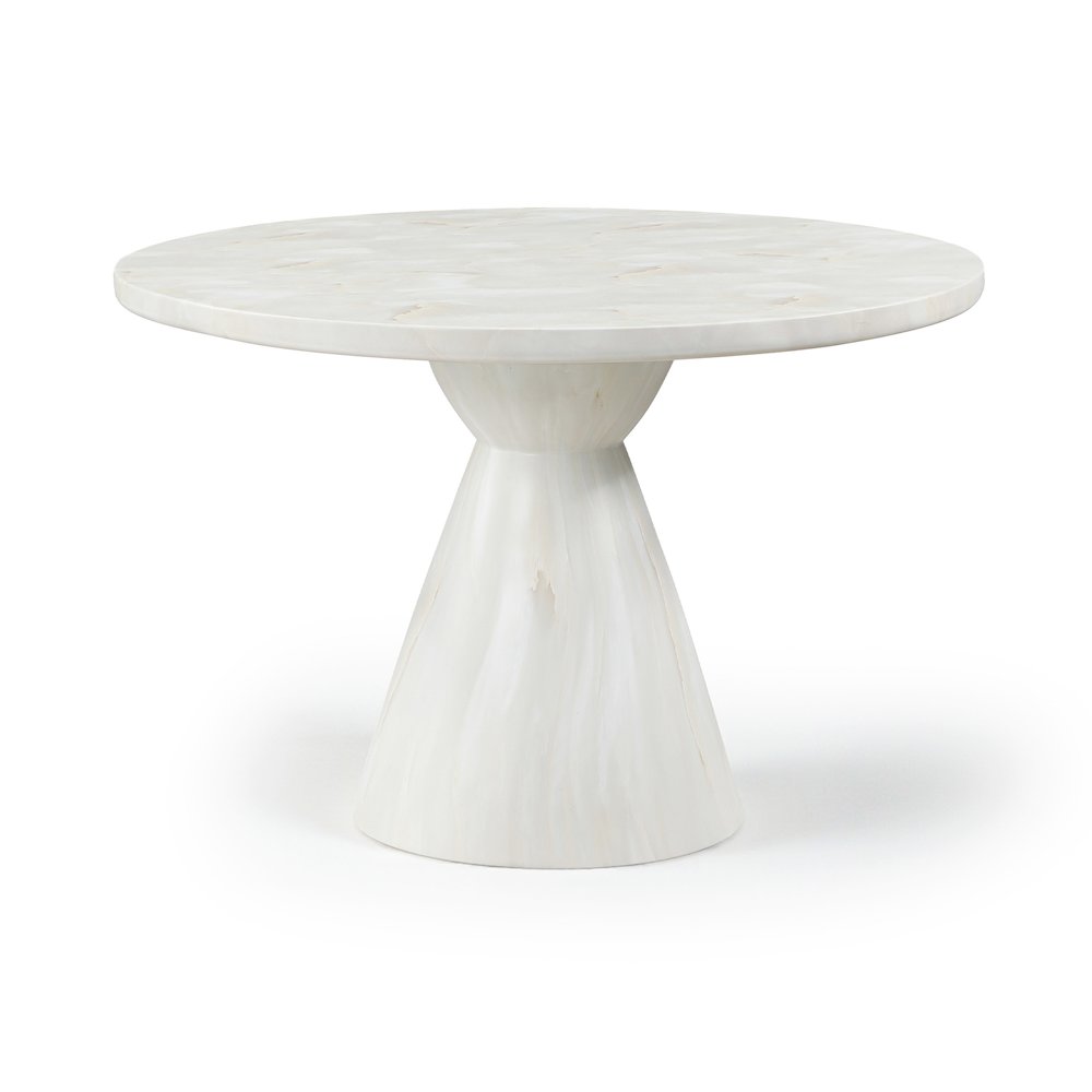 Aquino 43.5" White Concrete Indoor/Outdoor Dining Table. Picture 1