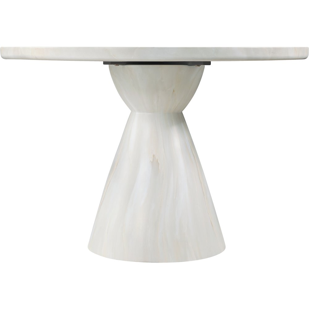 Aquino 43.5" White Concrete Indoor/Outdoor Dining Table. Picture 3