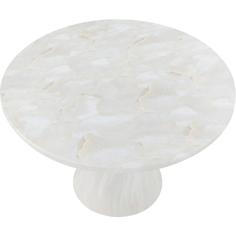 Aquino 43.5" White Concrete Indoor/Outdoor Dining Table. Picture 4