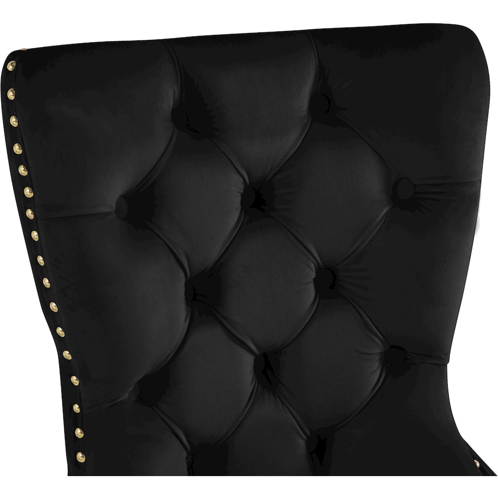 Carmen Black Velvet Dining Chairs, Set of 2. Picture 4