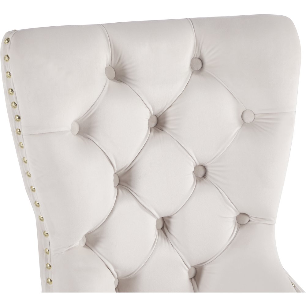 Carmen Cream Velvet Dining Chairs, Set of 2. Picture 4