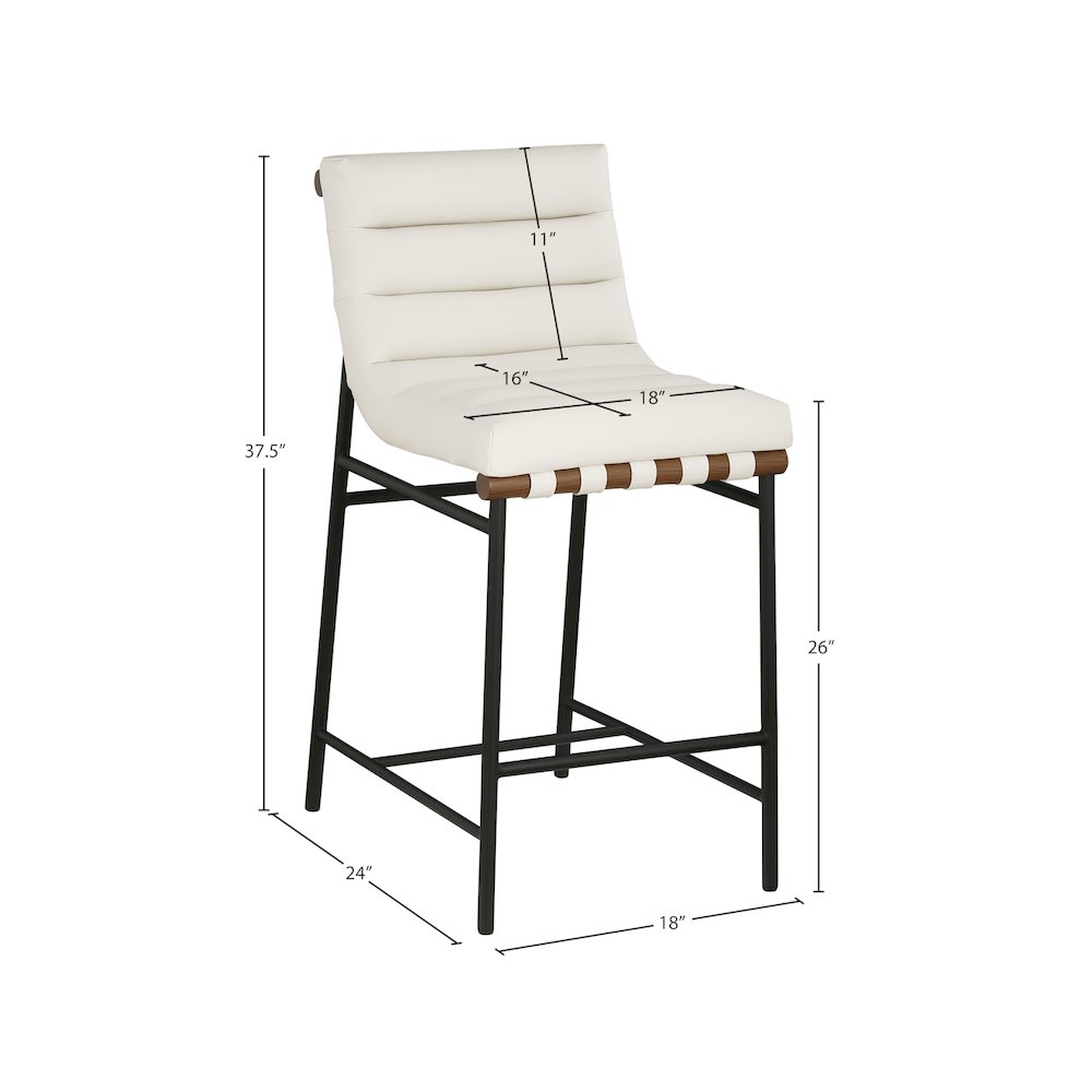 Burke Cream Vegan Leather Counter Stool. Picture 8