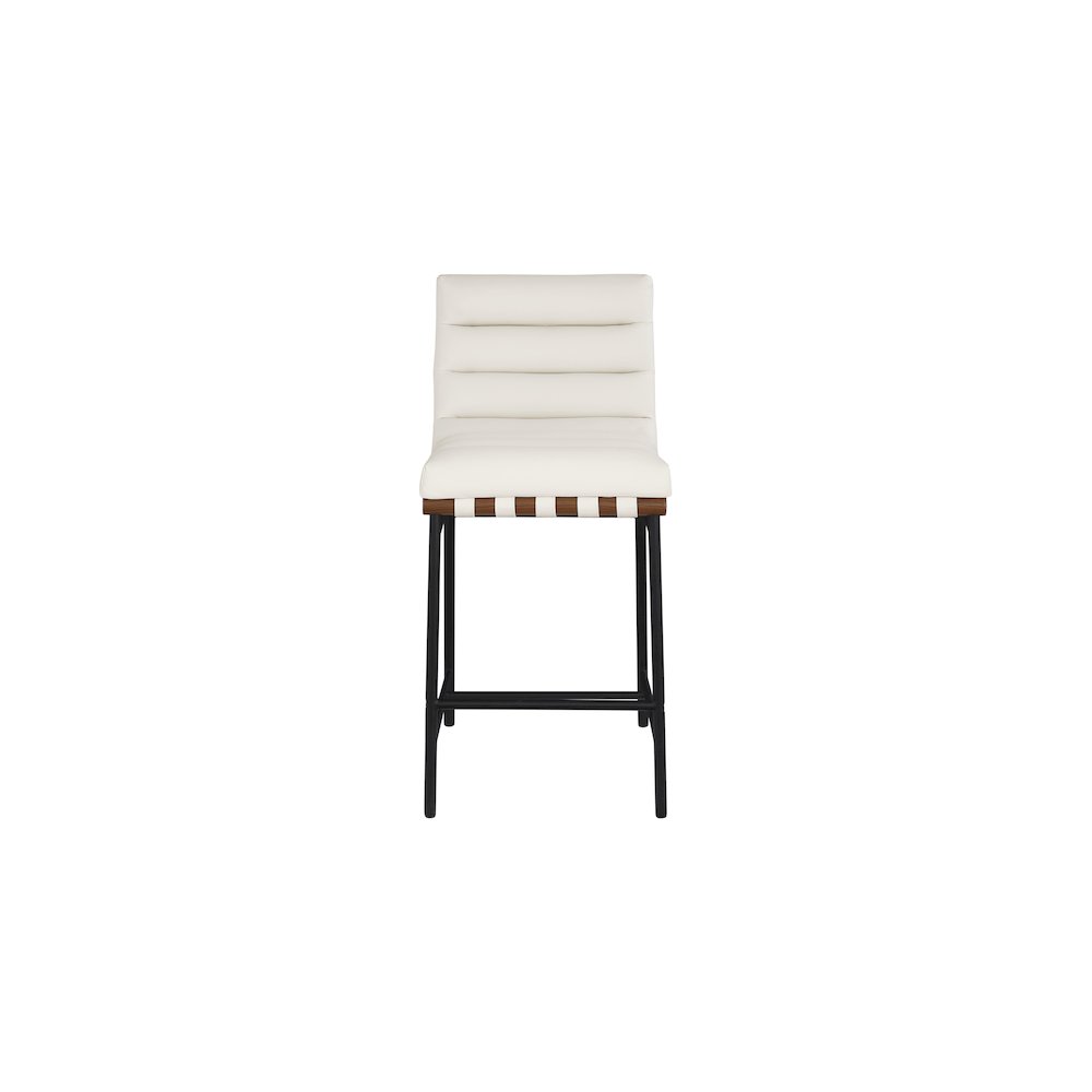 Burke Cream Vegan Leather Counter Stool. Picture 2