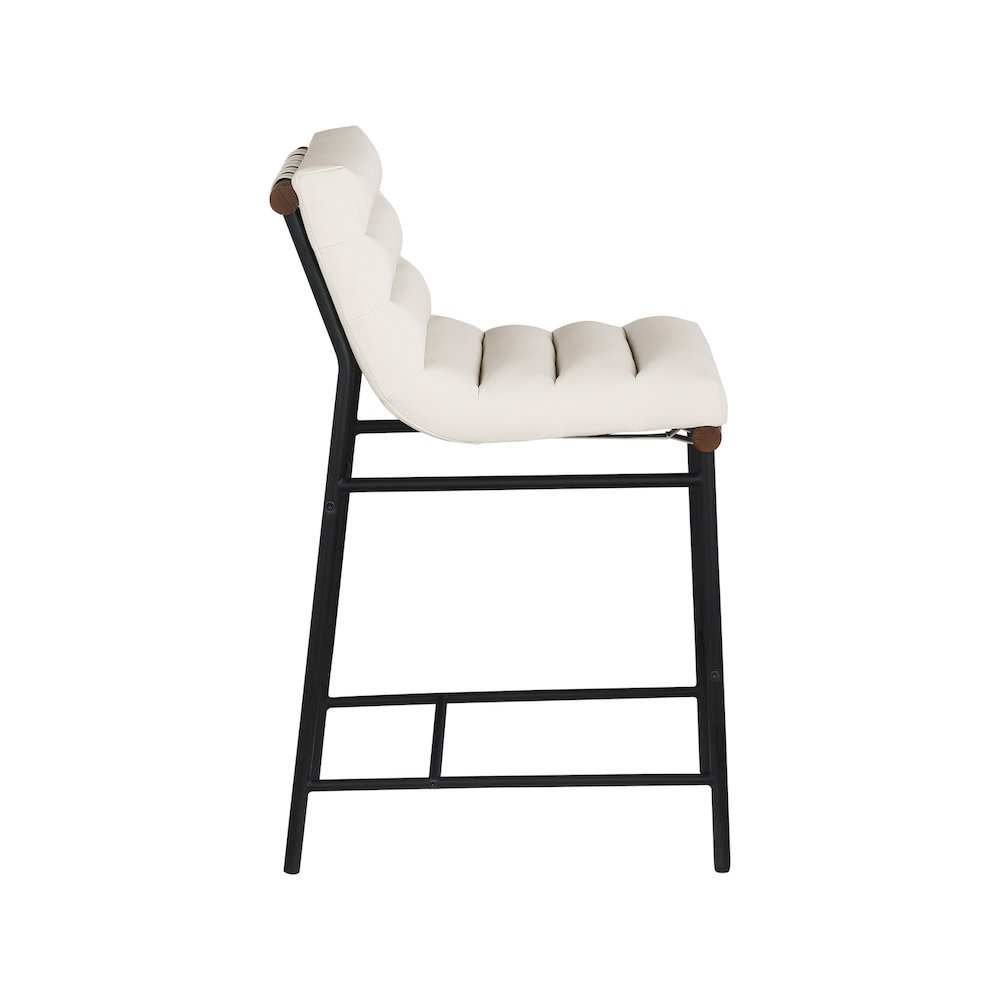 Burke Cream Vegan Leather Counter Stool. Picture 3