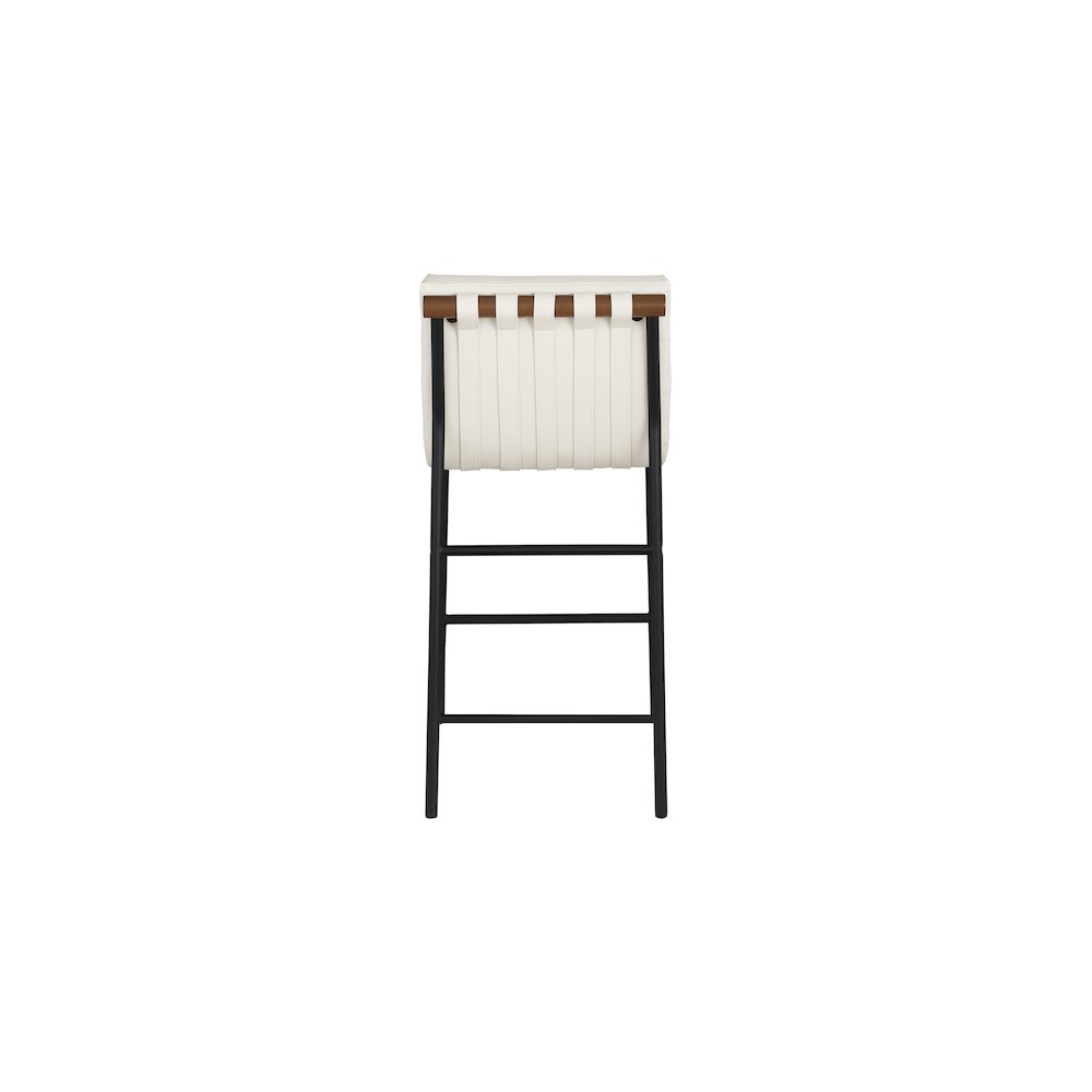 Burke Cream Vegan Leather Counter Stool. Picture 4
