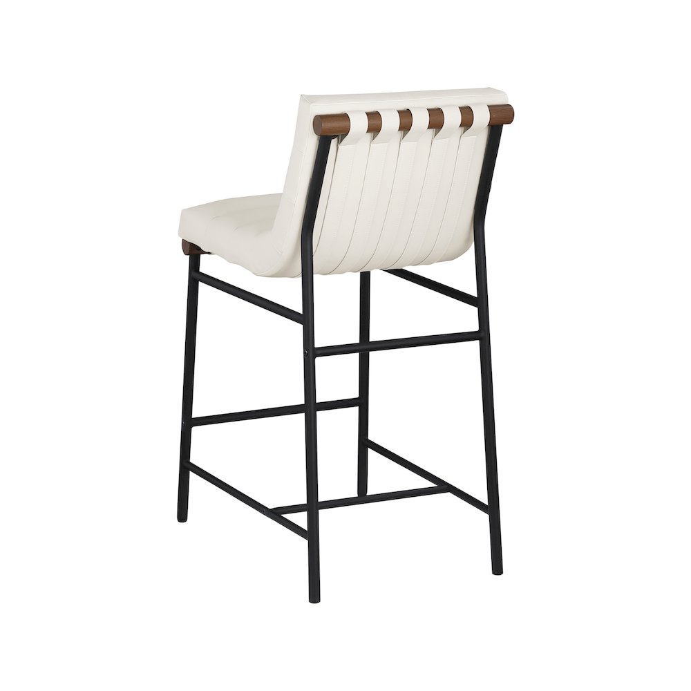 Burke Cream Vegan Leather Counter Stool. Picture 5