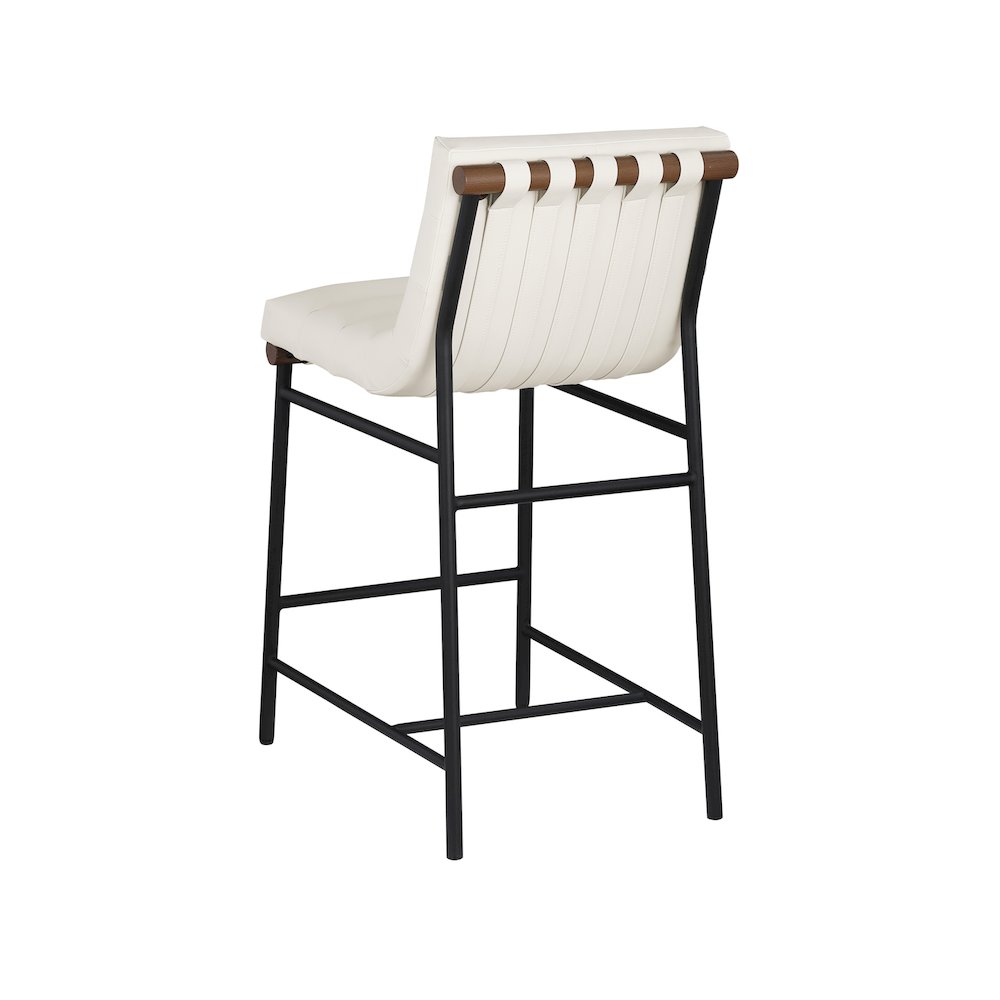 Burke Cream Vegan Leather Counter Stool. Picture 6