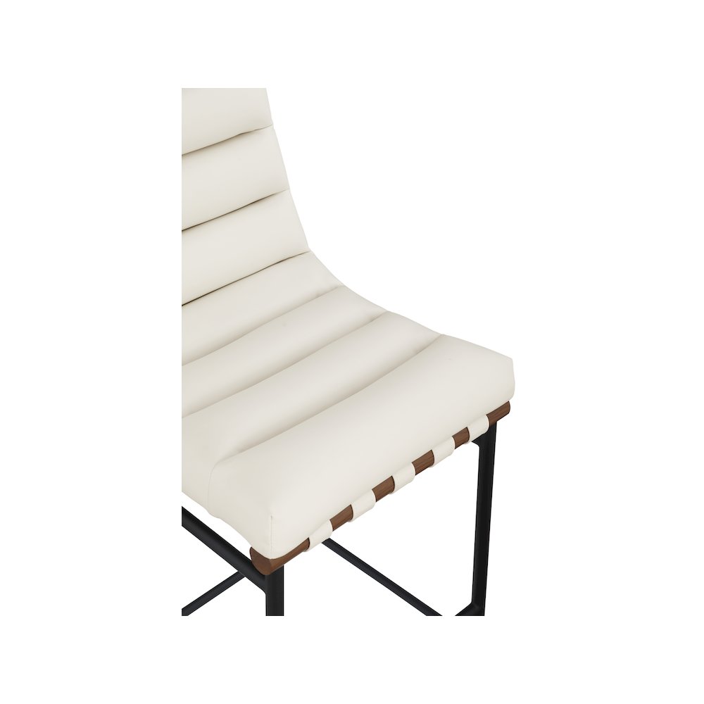 Burke Cream Vegan Leather Counter Stool. Picture 7