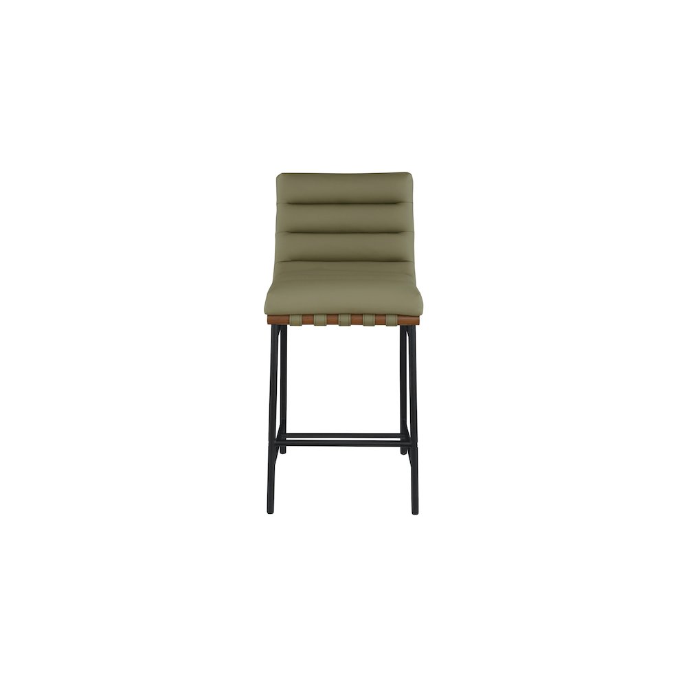 Burke Green Vegan Leather Counter Stool. Picture 2