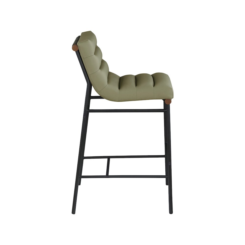 Burke Green Vegan Leather Counter Stool. Picture 3