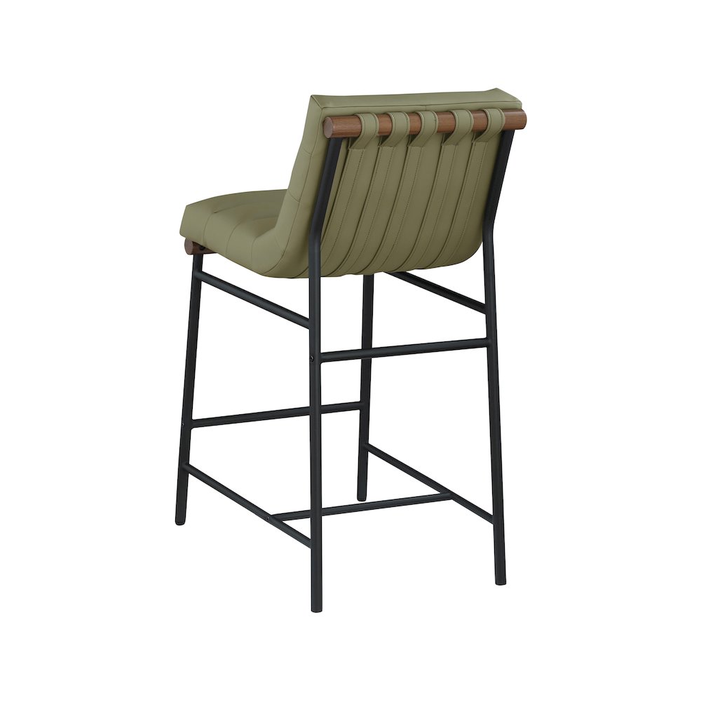Burke Green Vegan Leather Counter Stool. Picture 5