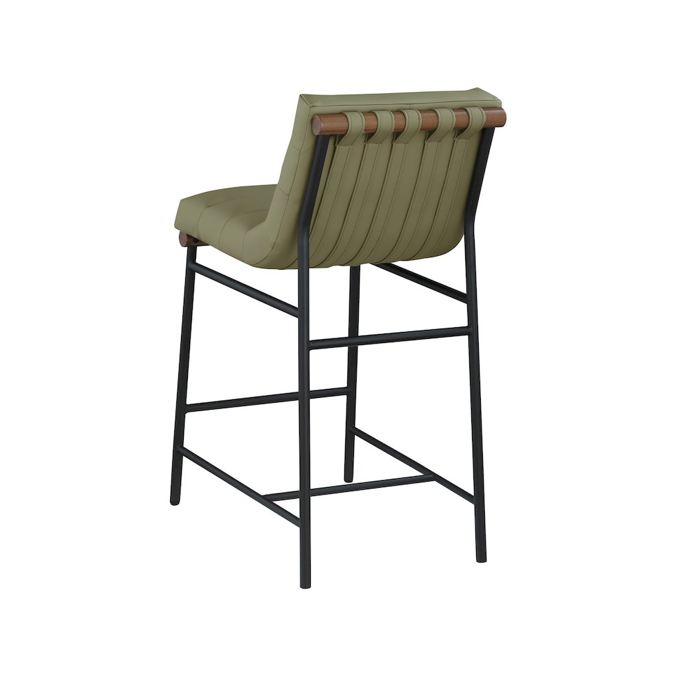 Burke Green Vegan Leather Counter Stool. Picture 6