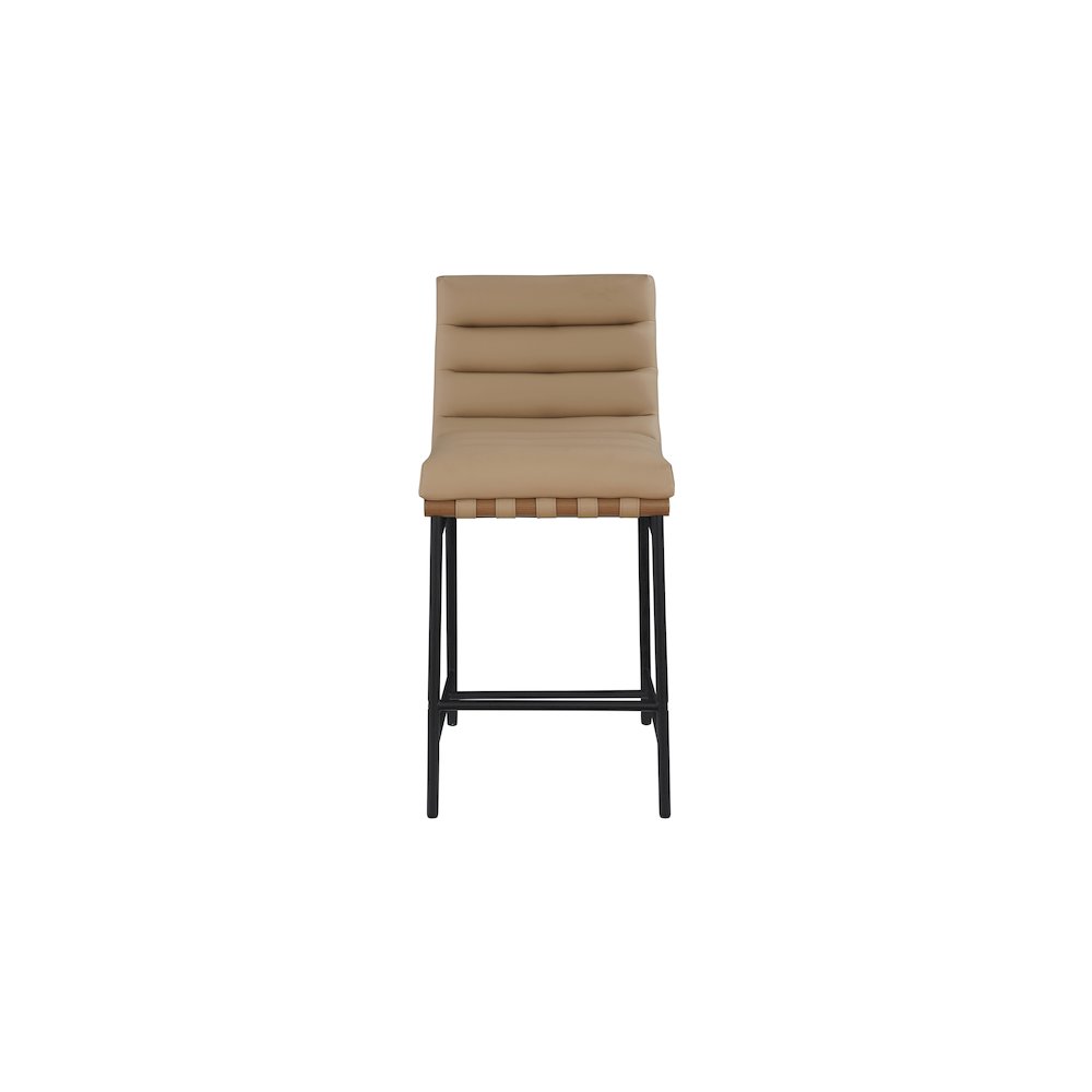 Burke Tan Vegan Leather Counter Stool. Picture 2