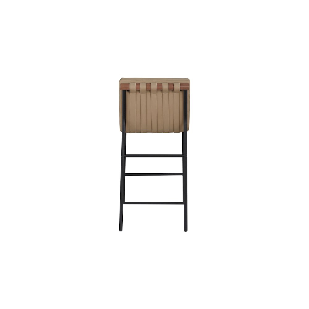 Burke Tan Vegan Leather Counter Stool. Picture 4