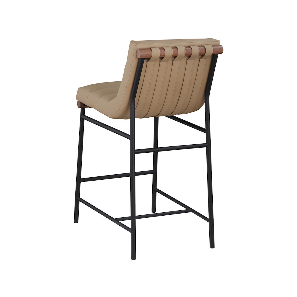 Burke Tan Vegan Leather Counter Stool. Picture 6