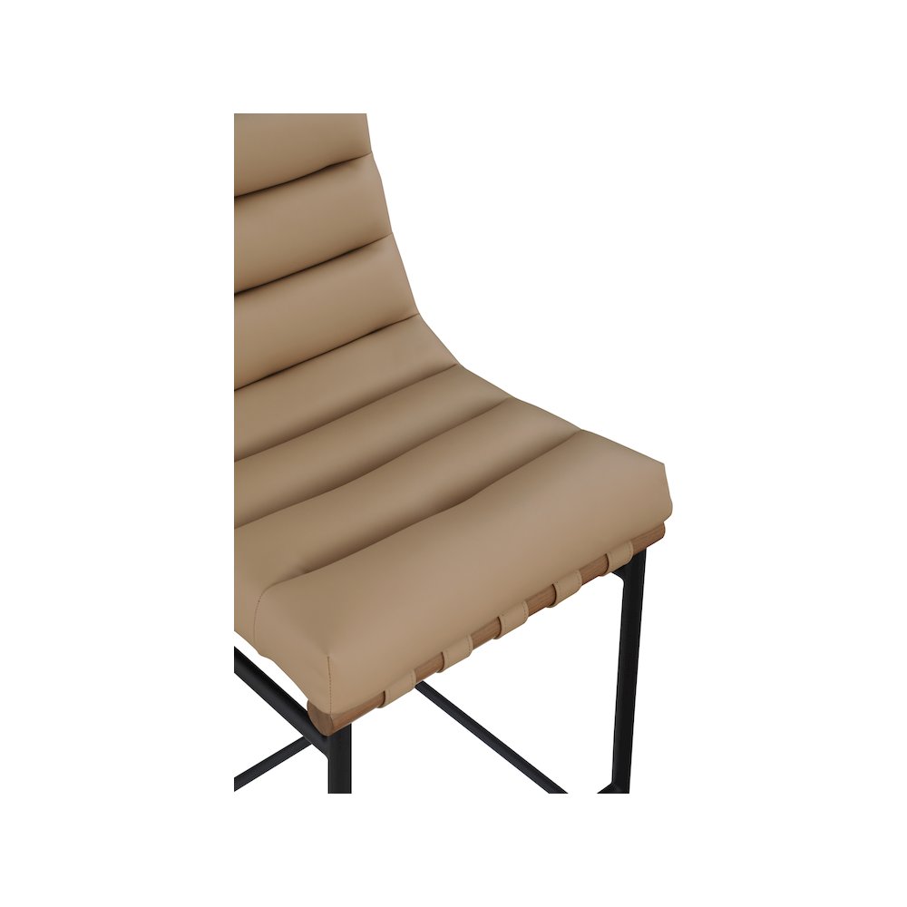 Burke Tan Vegan Leather Counter Stool. Picture 7