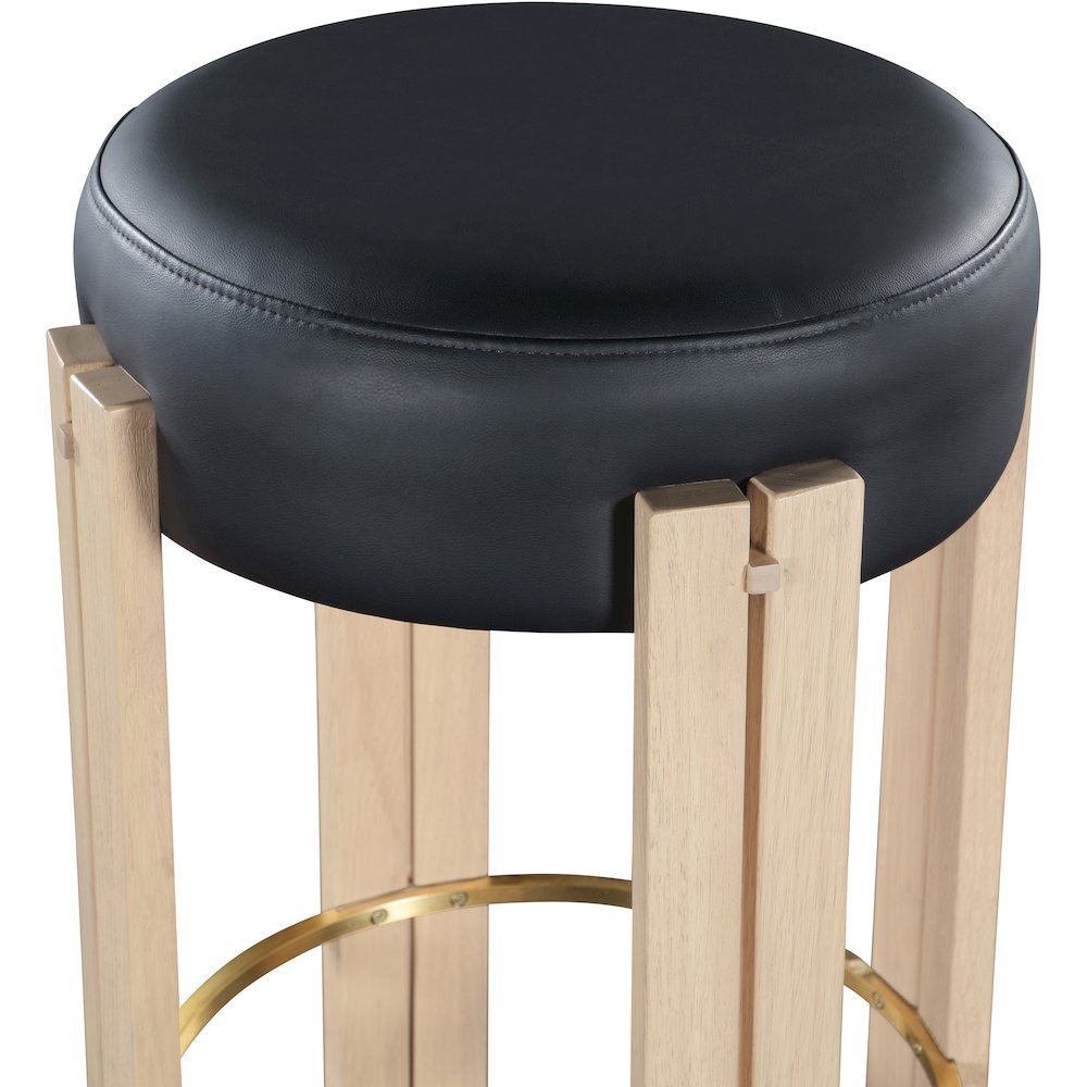 Harrison Black Vegan Leather Counter Stool. Picture 3