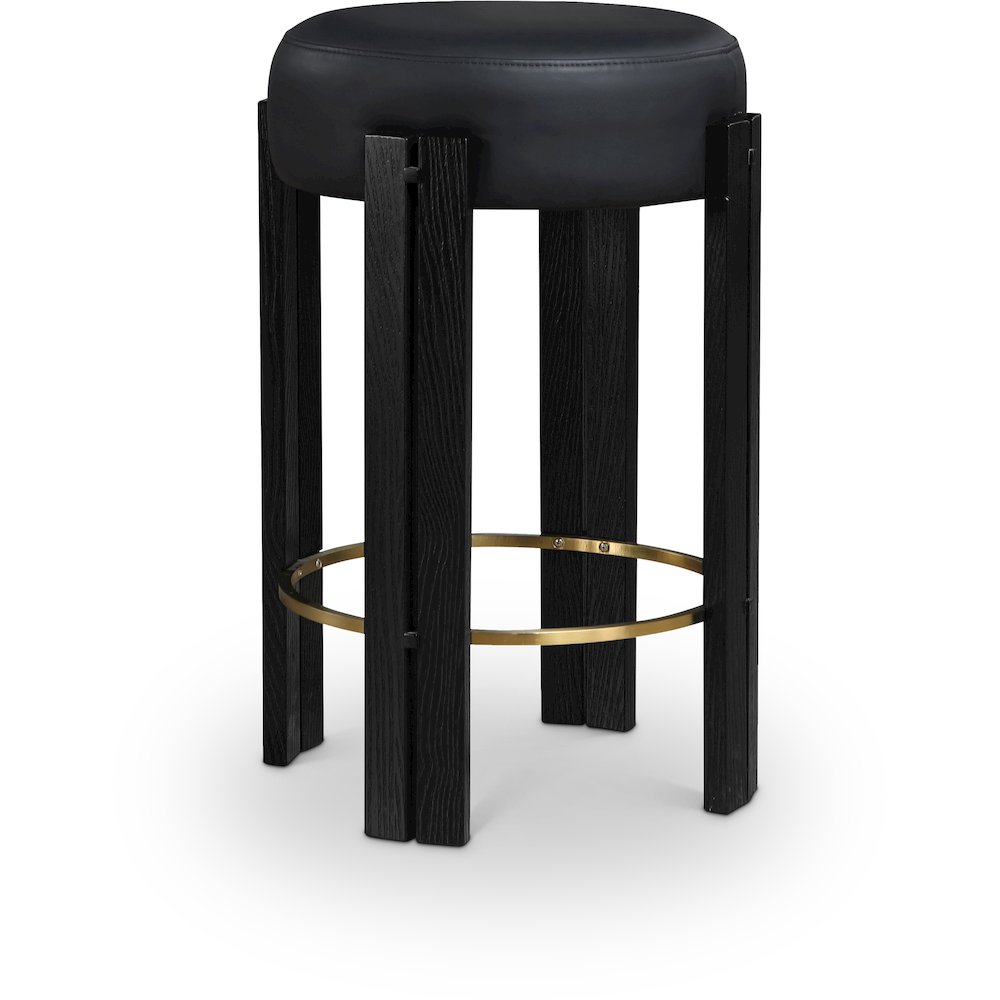 Harrison Black Vegan Leather Counter Stool. Picture 1