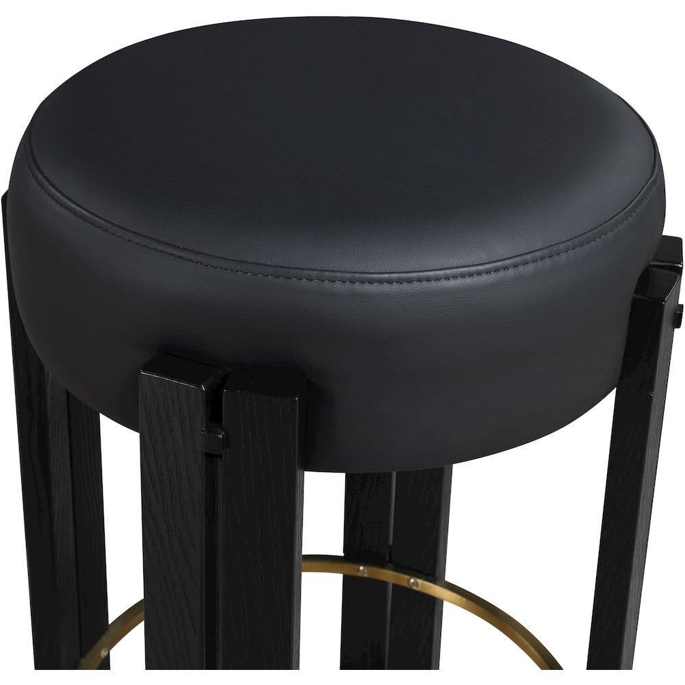 Harrison Black Vegan Leather Counter Stool. Picture 3
