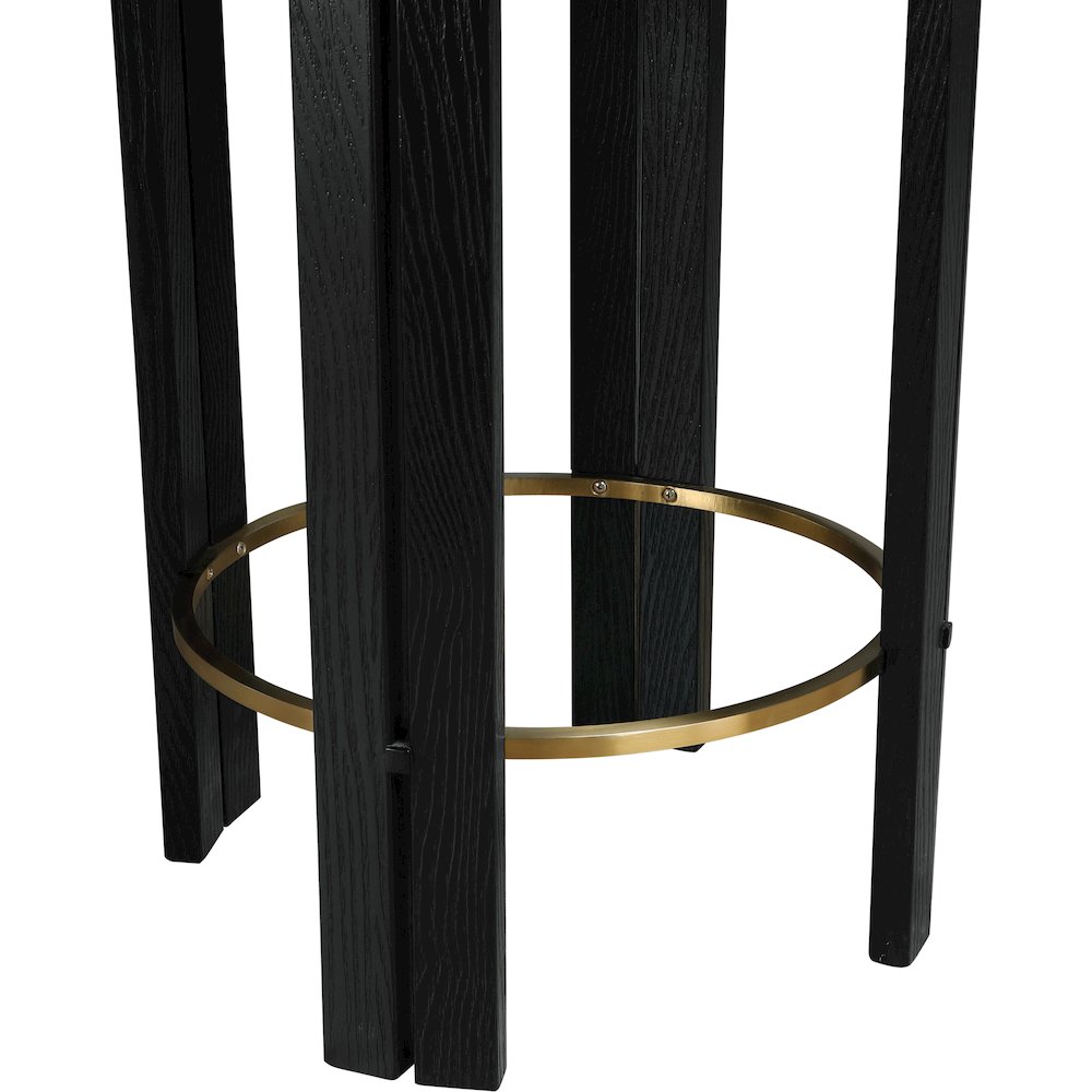 Harrison Black Vegan Leather Counter Stool. Picture 4