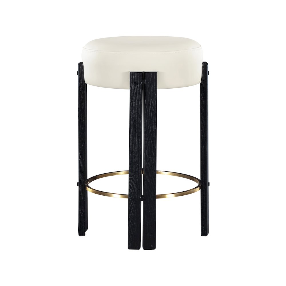Harrison Cream Vegan Leather Counter Stool. Picture 2