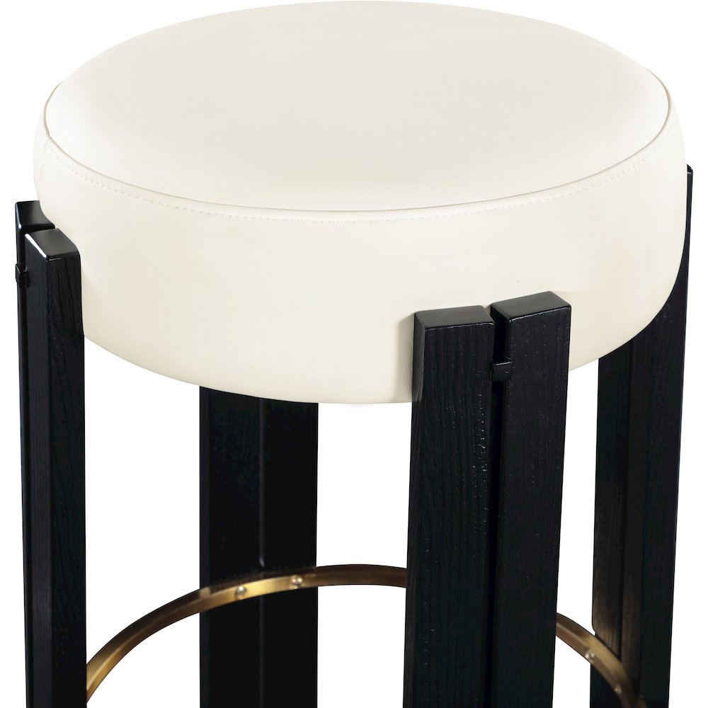 Harrison Cream Vegan Leather Counter Stool. Picture 3