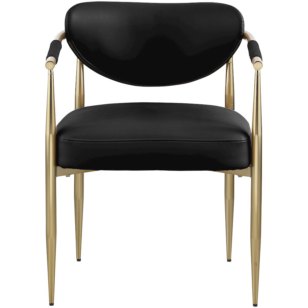 Virella Black Vegan Leather Upholstered Dining Chair, Set of 2. Picture 3