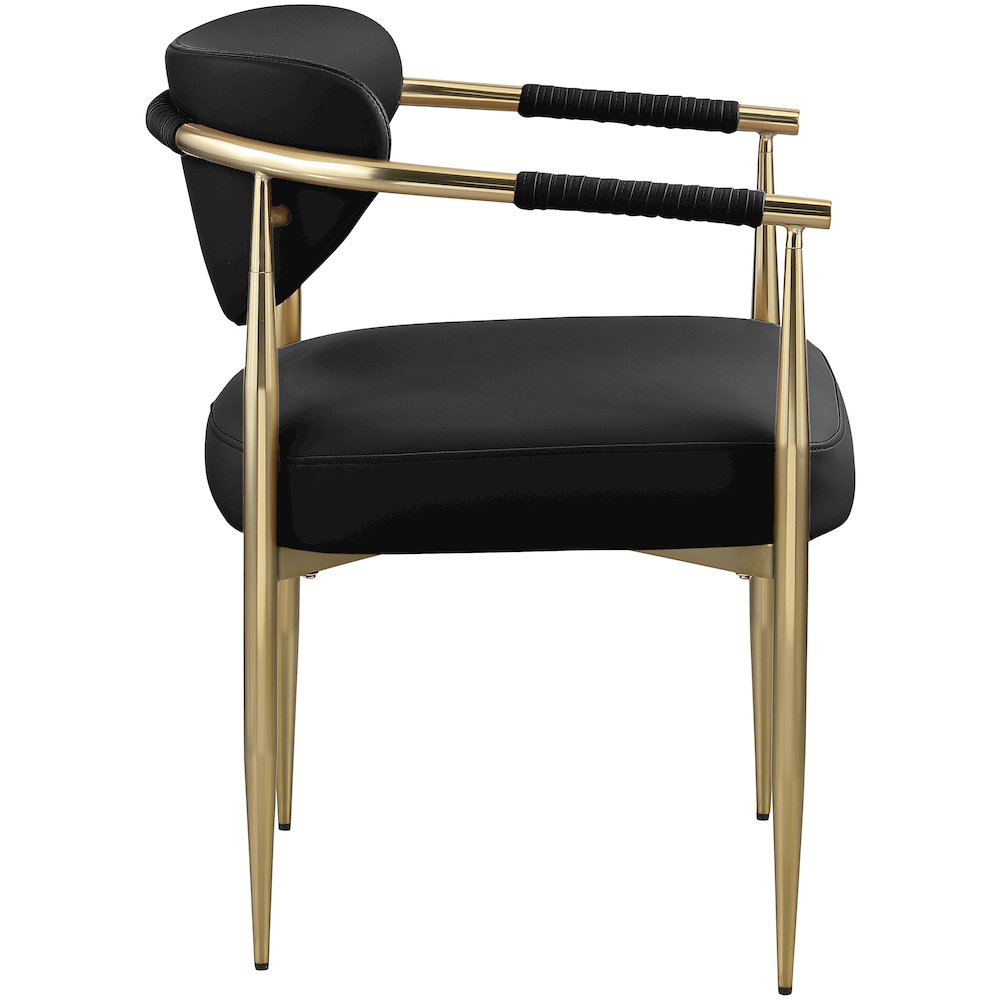 Virella Black Vegan Leather Upholstered Dining Chair, Set of 2. Picture 4