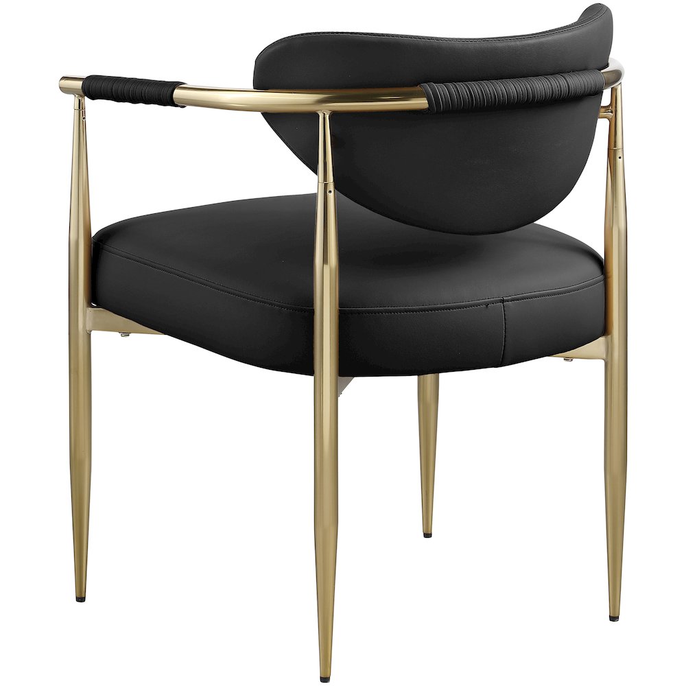 Virella Black Vegan Leather Upholstered Dining Chair, Set of 2. Picture 6