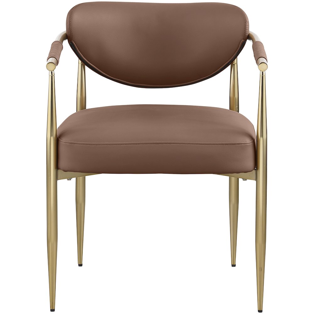 Virella Brown Vegan Leather Upholstered Dining Chair, Set of 2. Picture 3