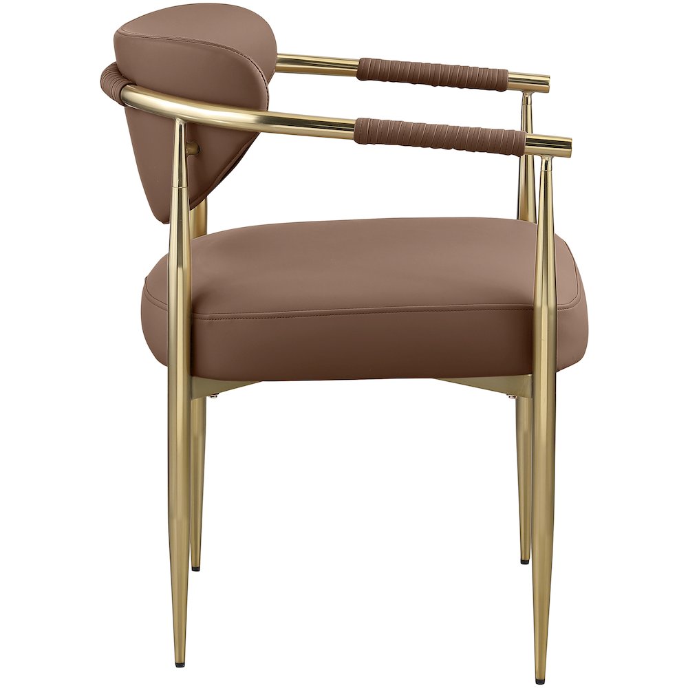 Virella Brown Vegan Leather Upholstered Dining Chair, Set of 2. Picture 4