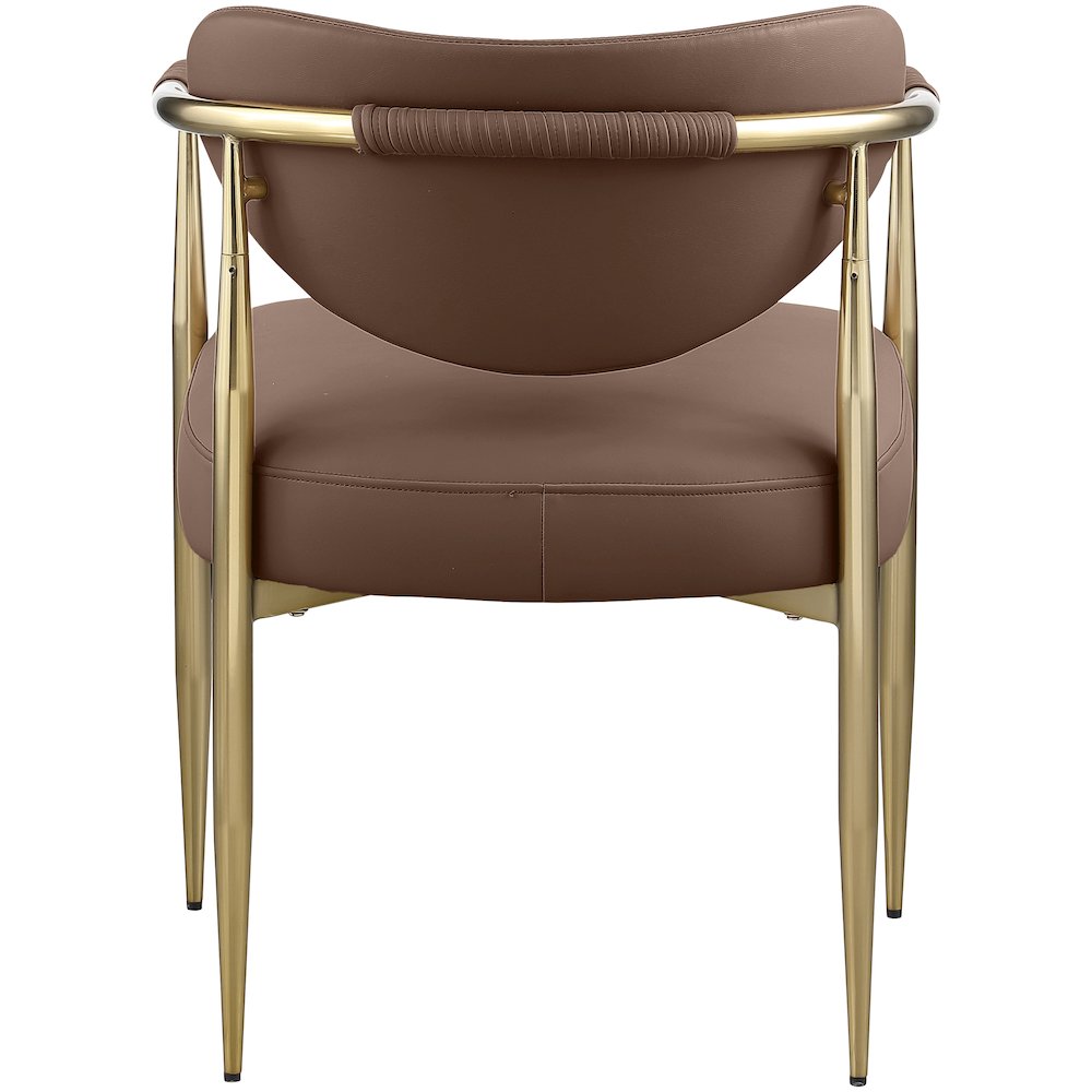 Virella Brown Vegan Leather Upholstered Dining Chair, Set of 2. Picture 5