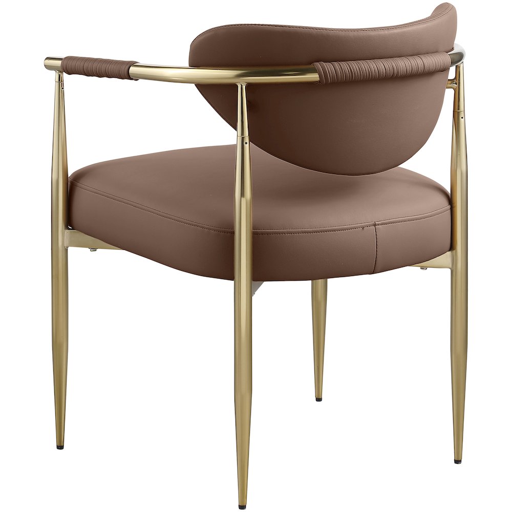 Virella Brown Vegan Leather Upholstered Dining Chair, Set of 2. Picture 6