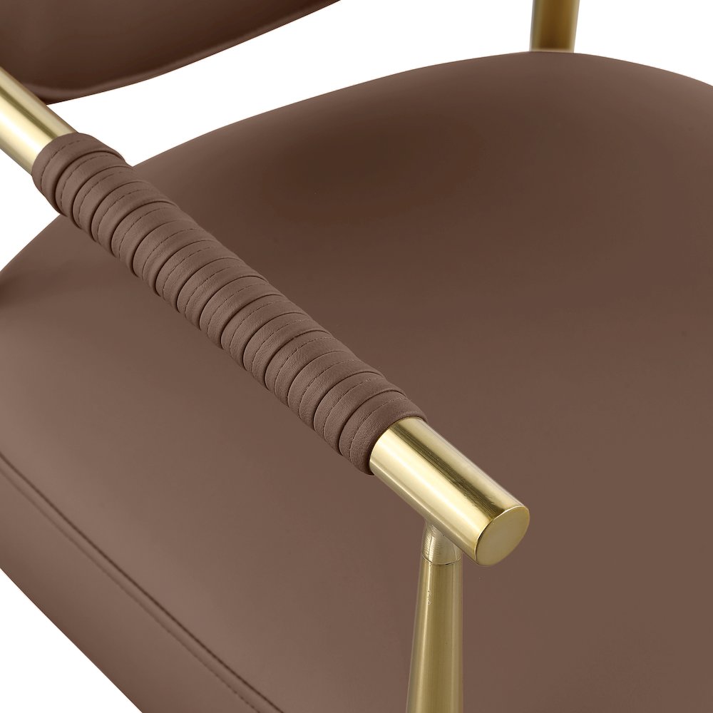 Virella Brown Vegan Leather Upholstered Dining Chair, Set of 2. Picture 9