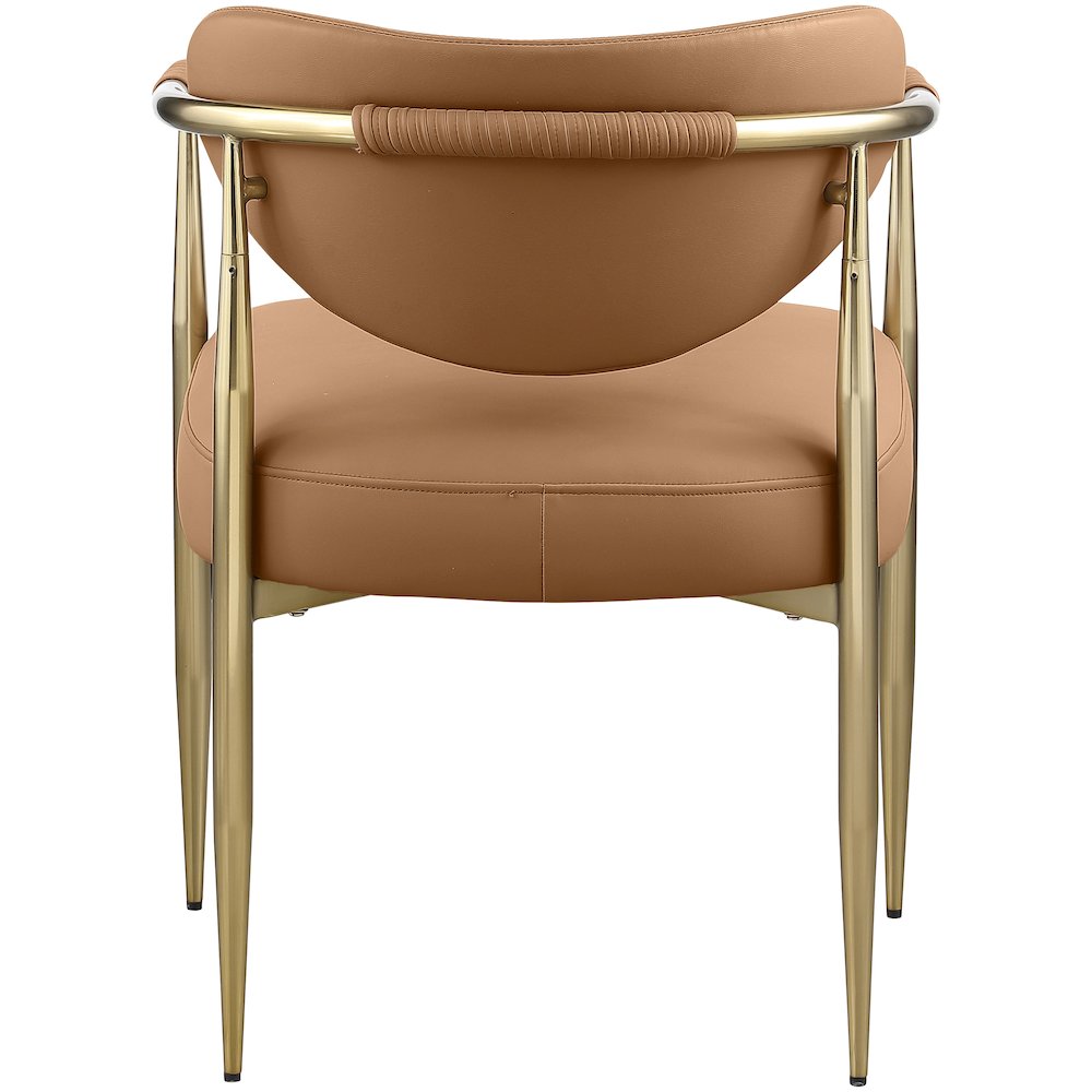 Virella Cognac Vegan Leather Upholstered Dining Chair, Set of 2. Picture 5