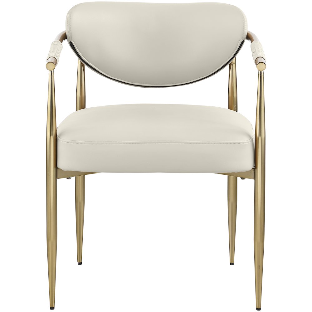 Virella Cream Vegan Leather Upholstered Dining Chair, Set of 2. Picture 3