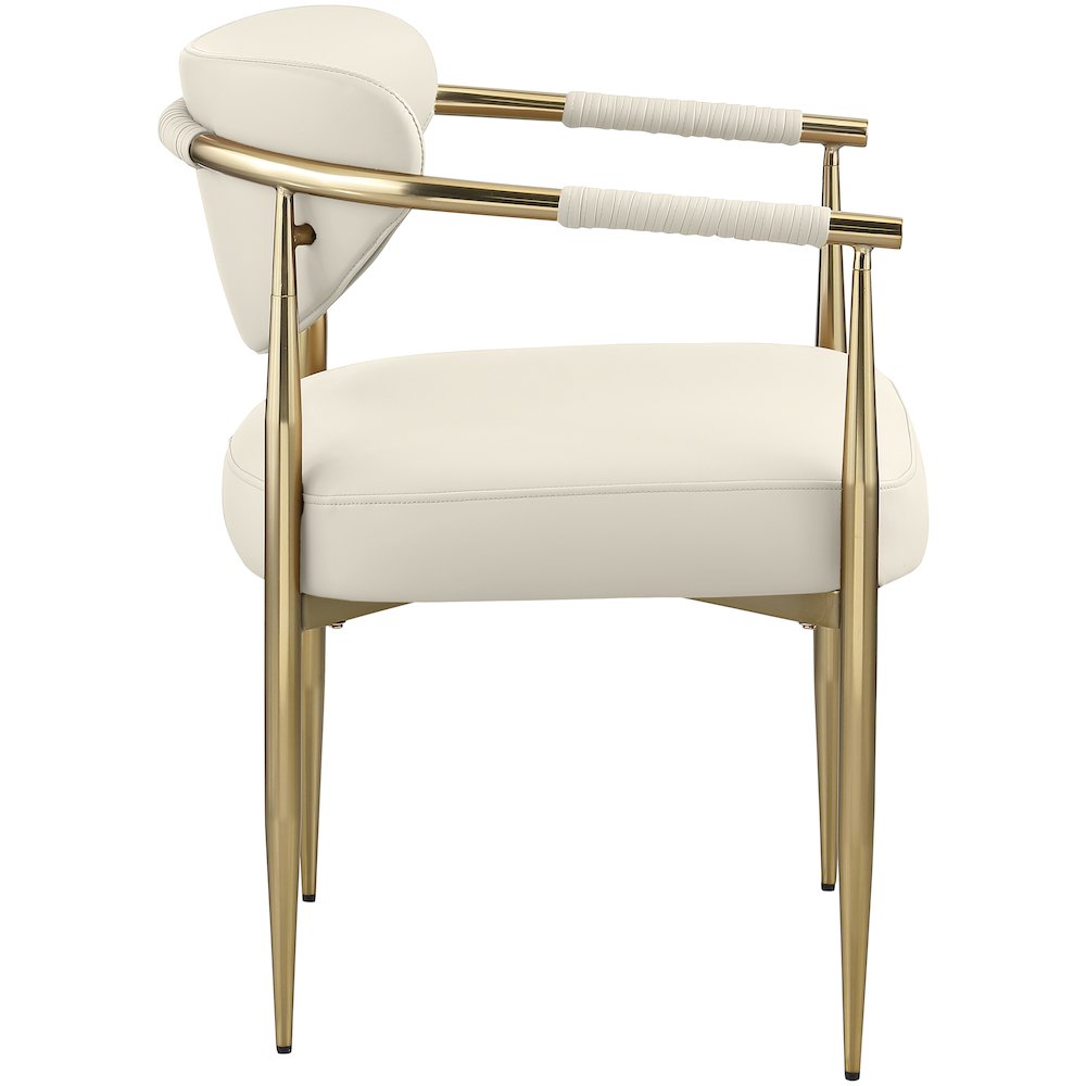 Virella Cream Vegan Leather Upholstered Dining Chair, Set of 2. Picture 4