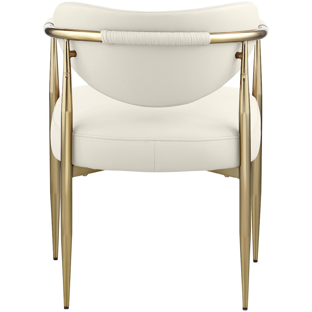 Virella Cream Vegan Leather Upholstered Dining Chair, Set of 2. Picture 5