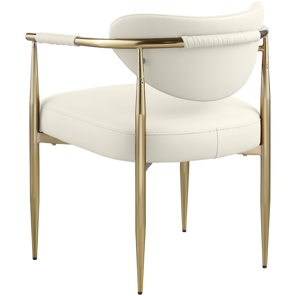 Virella Cream Vegan Leather Upholstered Dining Chair, Set of 2. Picture 6