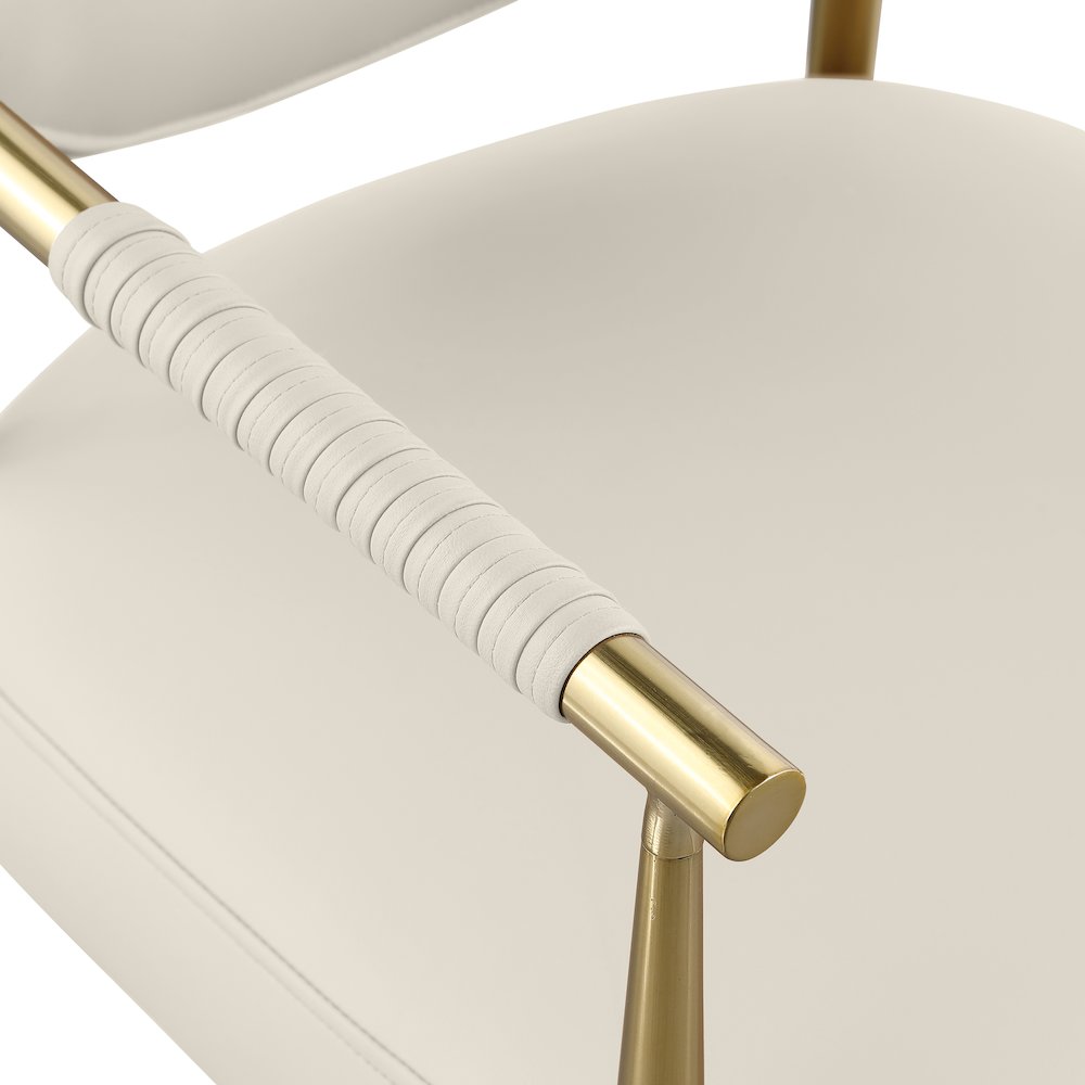 Virella Cream Vegan Leather Upholstered Dining Chair, Set of 2. Picture 9